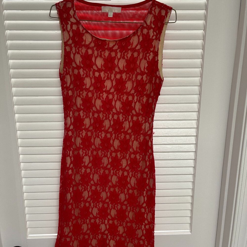 MM Couture Red Lace Cocktail/Party dress